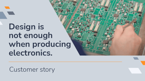 Image on a PCB board and text: customer story
