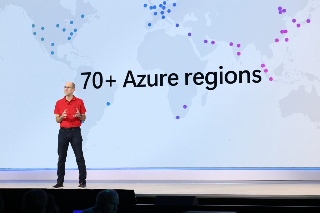 Scott Guthrie, Executive Vice President of the Microsoft Cloud + AI group, speaks at Microsoft Build on May 20, 2025. (Photo by Dan DeLong)