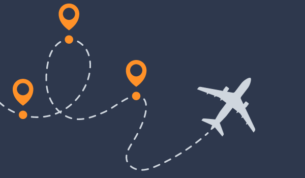 Airplane taking multiple stops
