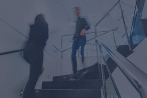 People walking in stears