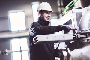 Person working on a machine