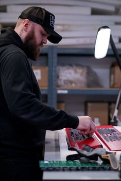 Mitac worker assembling in factory