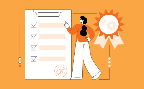 person looking at document graphics