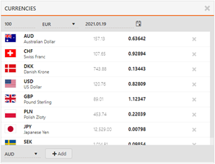 Currency rate feature in RamBase