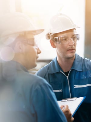 Employees working on industrial solutions